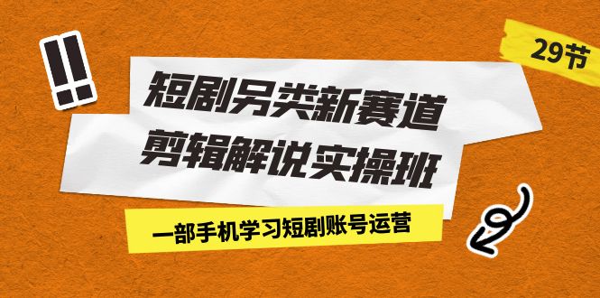 短剧另类新赛道剪辑解说实操班：一部手机学习短剧账号运营-秦汉日记