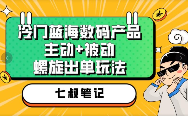 冷门蓝海数码产品揭秘！主动被动螺旋出单玩法，高转化率轻松赚钱-秦汉日记