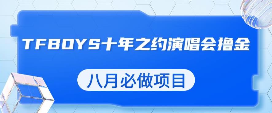 最新蓝海项目，靠最近非常火的TFBOYS十年之约演唱会流量掘金-秦汉日记