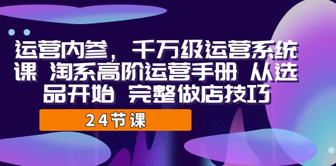 淘宝高阶运营手册打造千万级运营系统从选品到店铺技巧一网打尽-秦汉日记