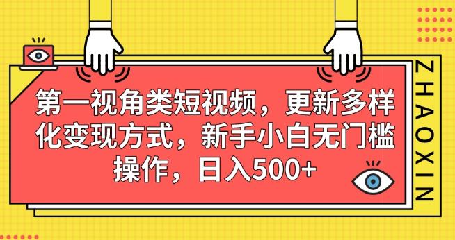 第一视角类短视频，更新多样化变现方式，新手小白无门槛操作-秦汉日记