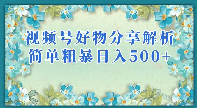 视频号好物分享解析：探索简单粗暴的批量方大项目【揭秘】-秦汉日记