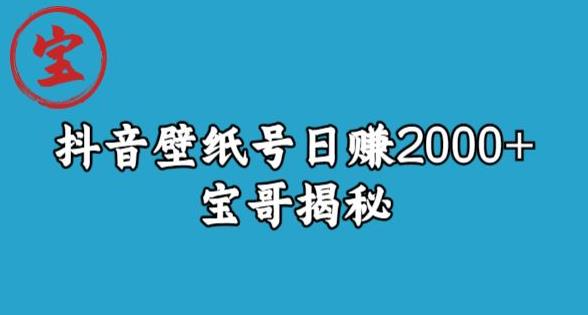 宝哥抖音壁纸号日赚2000+，不需要真人露脸就能操作【揭秘】-秦汉日记