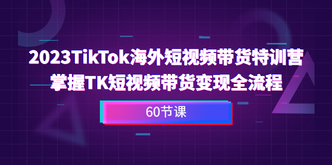 2023-TikTok海外短视频带货特训营，掌握TK短视频带货变现全流程-秦汉日记