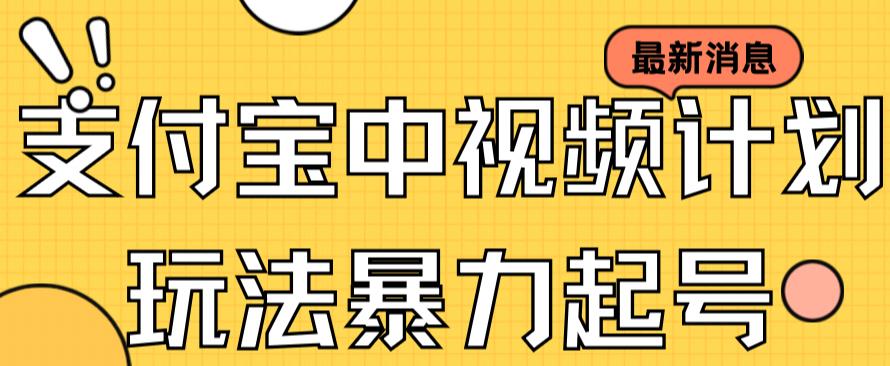 支付宝中视频玩法暴力起号影视起号有播放即可获得收益（带素材）-秦汉日记