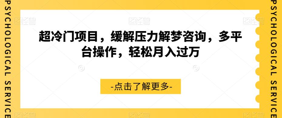 轻松解梦，缓解压力，揭秘月入过万的超冷门项目-秦汉日记