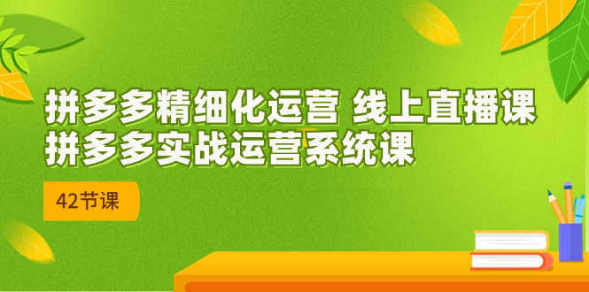 2023年8月课-拼多多精细化运营 线上直播课：拼多多实战运营系统课-秦汉日记