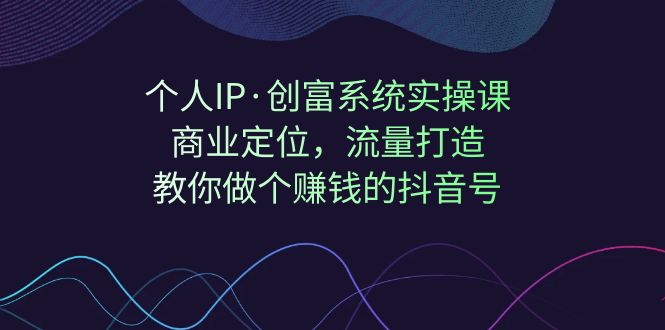 个人IP系统实操课：引爆抖音流量，商业定位，教你打造赚钱抖音号-秦汉日记