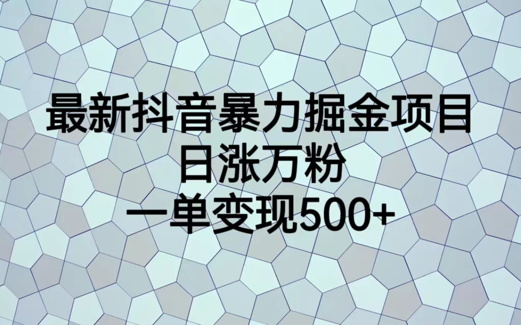 如何利用抖音暴力掘金项目实现日涨万粉，多种变现，一单变现500+-秦汉日记