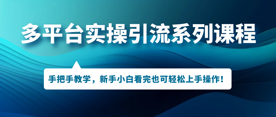 引爆多平台引流技巧大揭秘！手把手教学，让你轻松掌握引流操作！-秦汉日记