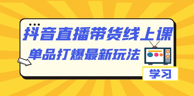 抖音·直播带货线上课，单品打爆最新玩法（12节课）-秦汉日记