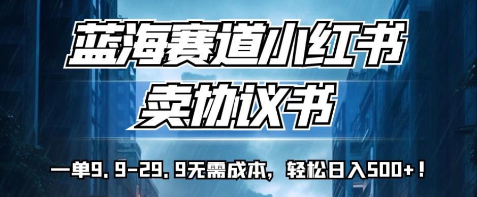 蓝海赛道小红书卖协议书，一单9.9-29.9无需成本，轻松日入500+!-秦汉日记