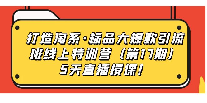 【爆款引流特训营】打造淘系标品热销班，5天直播授课带你引爆销量-秦汉日记