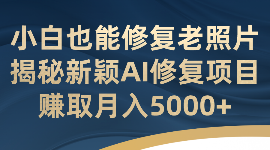 用AI修复老照片，轻松赚取月入5000+的新颖项目-秦汉日记