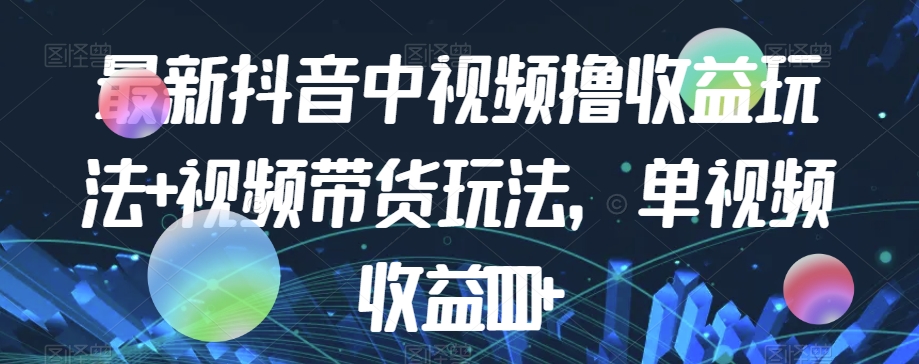 抖音视频撸收益玩法+视频带货，单视频收益1000+的最新方法解析-秦汉日记