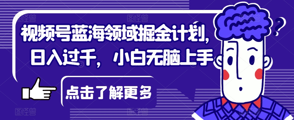 视频号蓝海领域掘金计划，小白轻松上手，轻松赚钱日入过千！-秦汉日记