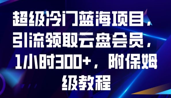 超级冷门蓝海项目，引流领取云盘会员，1小时300+，附保姆级教程-秦汉日记