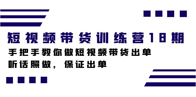 短视频带货训练营18期，手把手教你做，听话照做，保证出单-秦汉日记