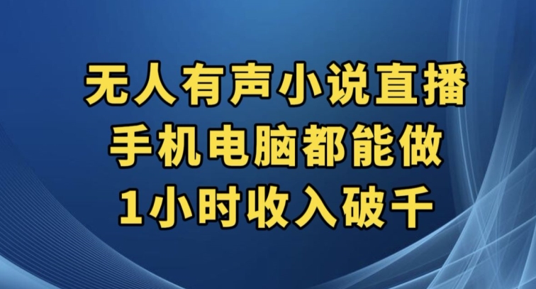 抖音无人有声小说直播，手机电脑都能做，1小时收入破千【揭秘】-秦汉日记