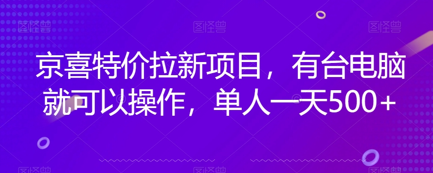 京喜特价拉新新玩法，有台电脑就可以操作，单人一天500+【揭秘】-秦汉日记