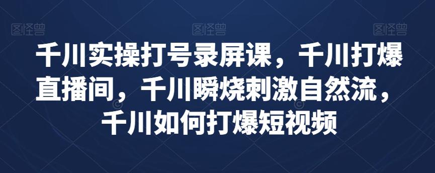 千川实操课程：打爆直播间与短视频流量（实战案例详解）-秦汉日记