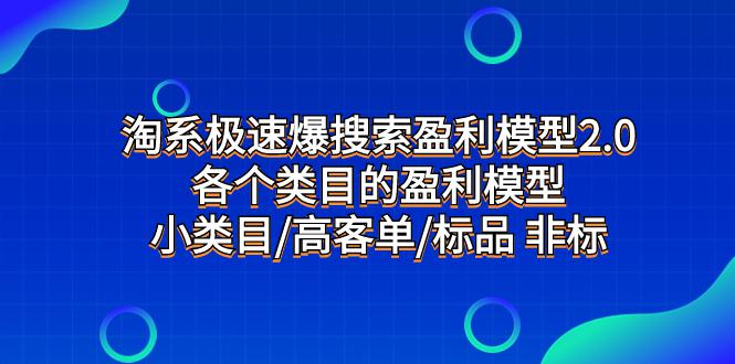 淘系极速搜索盈利模型2.0，打破盈利迷局！揭秘各类目标品盈利秘籍-秦汉日记