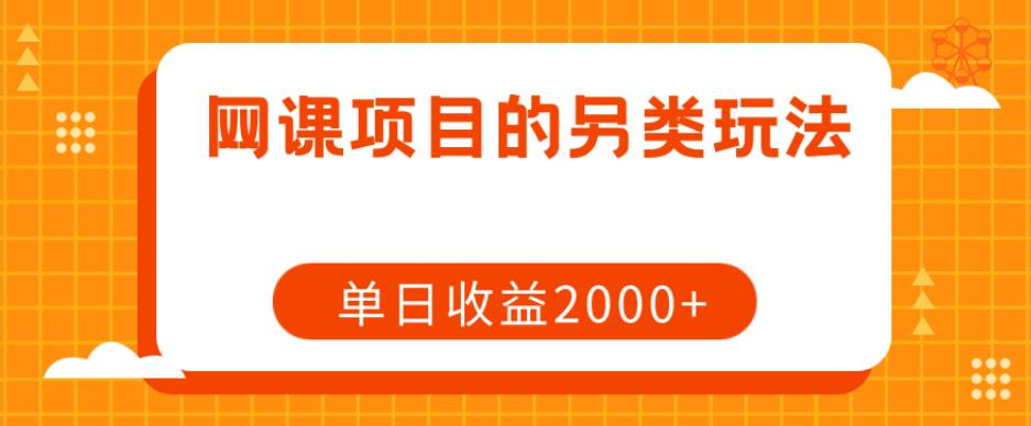 网课项目赚钱攻略：单日收益2000+的另类玩法，轻松赚钱-秦汉日记