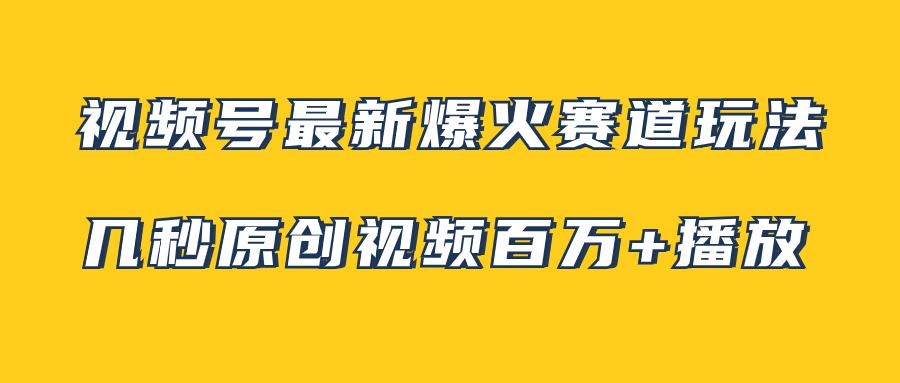 视频号最新爆火赛道玩法，几秒视频可达百万播放，小白即可操作-秦汉日记