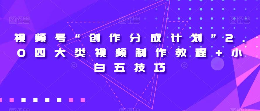 视频号“创作分成计划”2.0四大类视频制作教程+小白五技巧-秦汉日记