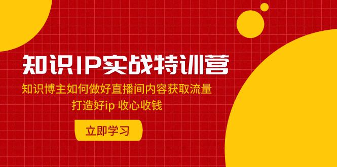 知识IP实战特训营：知识博主如何做好直播间内容获取流量 打造好ip-秦汉日记