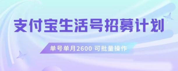 支付宝生活号作者招募计划，可批量去做，工作室一人一个月轻松1W+-秦汉日记