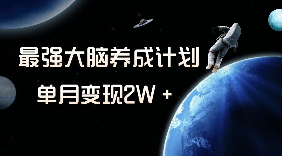 冷门虚拟项目，最强大脑养成计划，一个月变现2W＋-秦汉日记