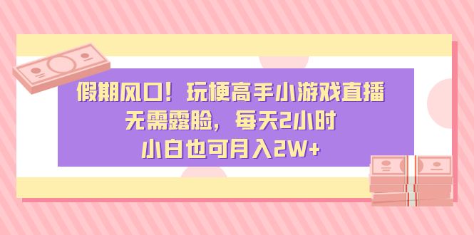 玩梗高手小游戏直播，无需露脸，每天2小时，小白也可月入2W+-秦汉日记