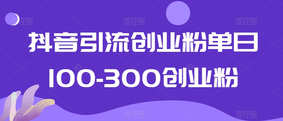 抖音引流创业粉单日100-300创业粉【揭秘】-秦汉日记