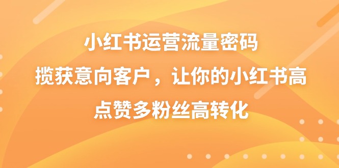 小红书运营技术，新兴流量密码揽获意向客户，高点赞多粉丝高转化-秦汉日记