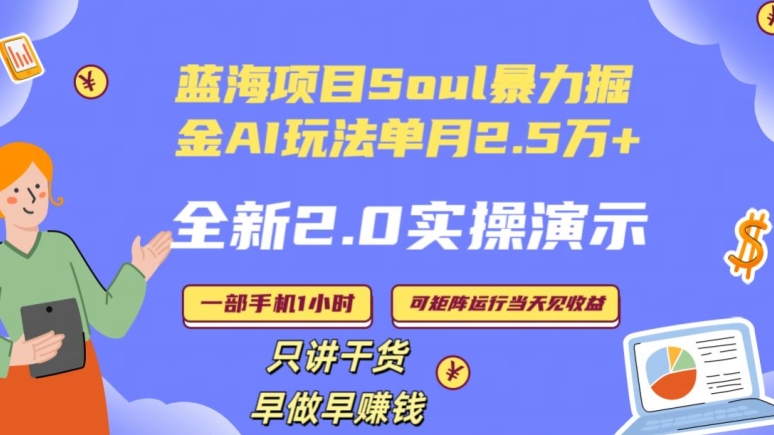 全新2.0AI掘金玩法：SOUL怎么做到单月变现25000+,全程实操演示-秦汉日记