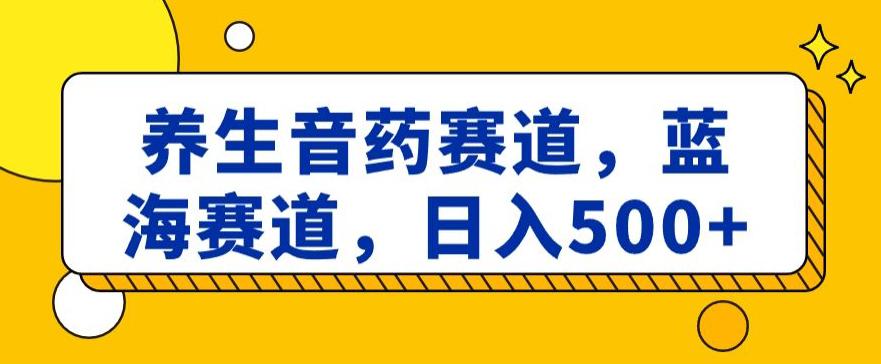 养生音药赛道，蓝海赛道，日入500+【揭秘】-秦汉日记