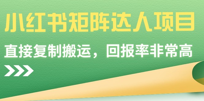 2024小红书矩阵达人项目，简单直接复制搬运，回报率非常高-秦汉日记