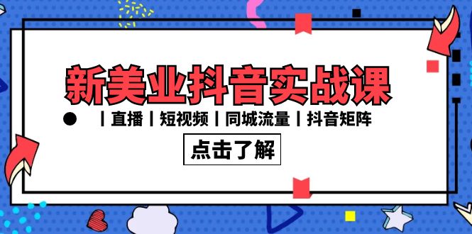 新美业抖音实战课丨直播丨短视频丨同城流量丨抖音矩阵（30节课）-秦汉日记