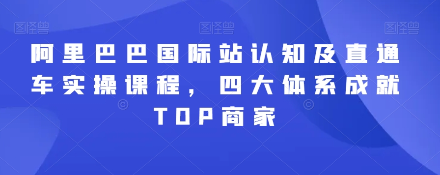 阿里巴巴国际站认知及直通车实操课程，四大体系成就TOP商家-秦汉日记