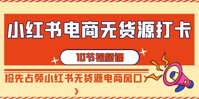 小红书电商无货源打卡，抢先占领小红书无货源电商风口（10节课）-秦汉日记