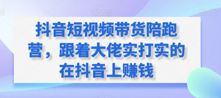 抖音短视频带货陪跑训练营，跟着大佬实打实的在抖音上赚钱-秦汉日记