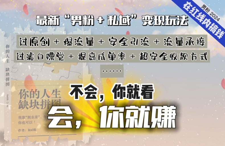 2024，“男粉+私域”还是最耐造、最赚、最轻松、最愉快的变现方式-秦汉日记