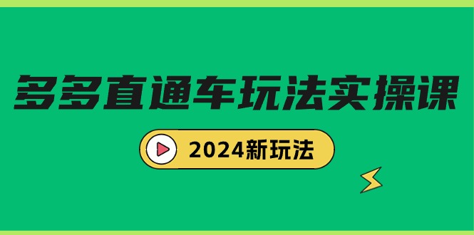 电商教程：多多直通车玩法实战课，2024新玩法（7节课）-秦汉日记