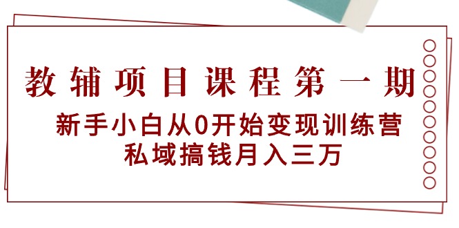 教辅项目课程 新手小白从0开始变现训练营 私域搞钱月入三万-秦汉日记