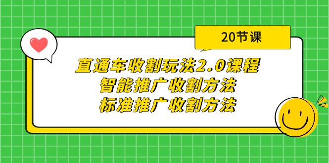 直通车收割玩法2.0课程：智能推广收割方法+标准推广收割方法-秦汉日记