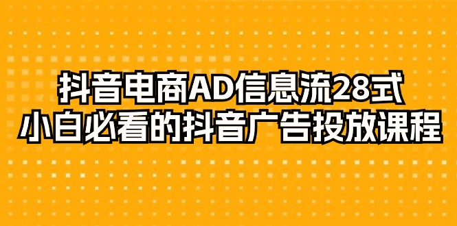 抖音电商玩法-AD信息流 28式，小白必看的抖音广告投放课程-29节-秦汉日记