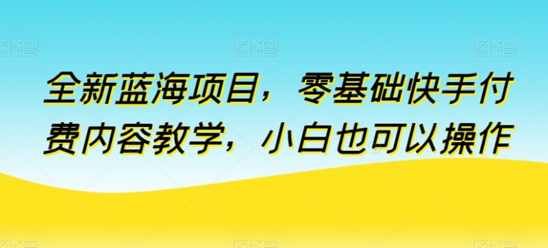 全新蓝海项目，从零开始：快手付费内容教学，小白变专家的秘密-秦汉日记