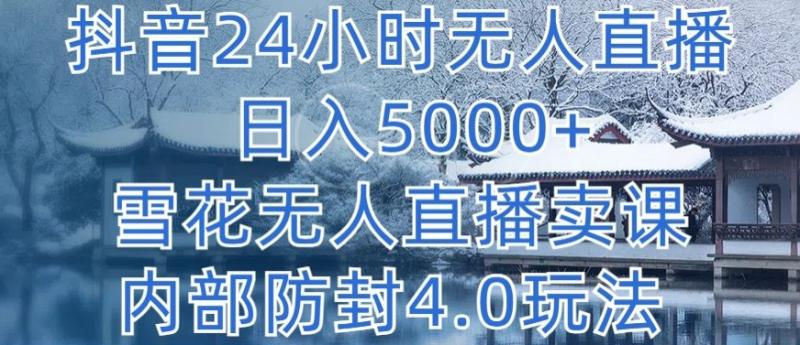 抖音24小时无人直播 单日转5000+，雪花无人直播卖课-秦汉日记